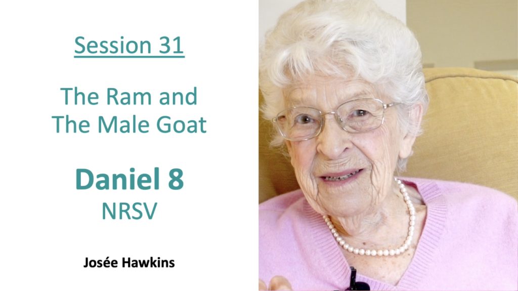 In Josée Hawkins' Bible reading of Daniel 8, Daniel tells us about his vision of the end times and the antichrist. Daniel's vision is of a ram and a goat.